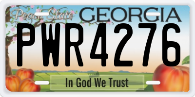GA license plate PWR4276