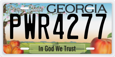 GA license plate PWR4277
