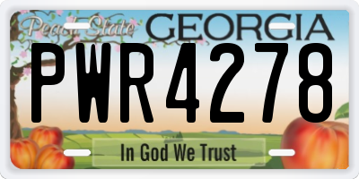 GA license plate PWR4278