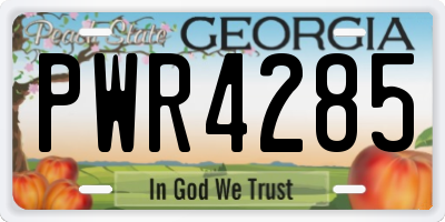 GA license plate PWR4285