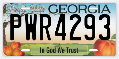 GA license plate PWR4293