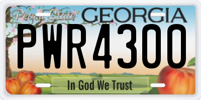 GA license plate PWR4300