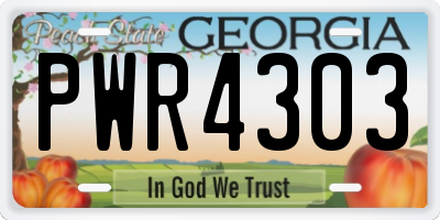 GA license plate PWR4303