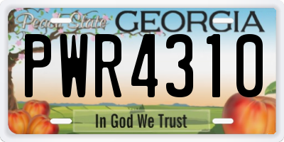 GA license plate PWR4310