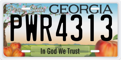 GA license plate PWR4313