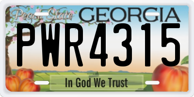 GA license plate PWR4315