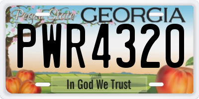 GA license plate PWR4320