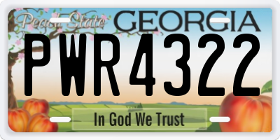 GA license plate PWR4322