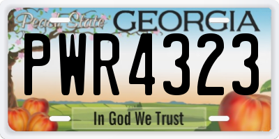 GA license plate PWR4323