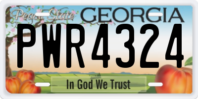 GA license plate PWR4324