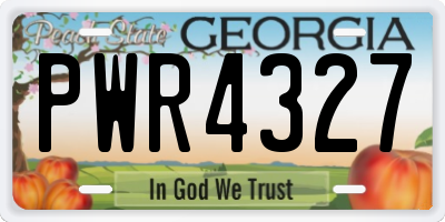 GA license plate PWR4327