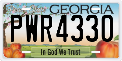 GA license plate PWR4330