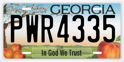 GA license plate PWR4335