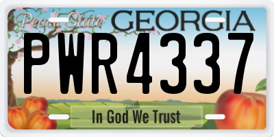 GA license plate PWR4337