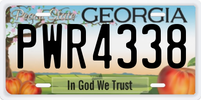 GA license plate PWR4338
