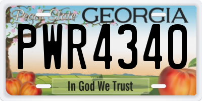 GA license plate PWR4340