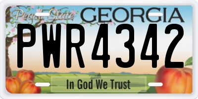 GA license plate PWR4342