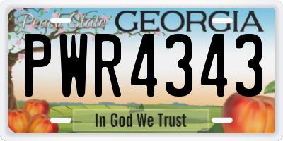GA license plate PWR4343