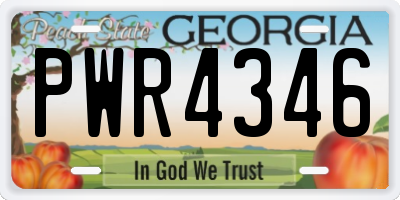 GA license plate PWR4346