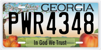 GA license plate PWR4348