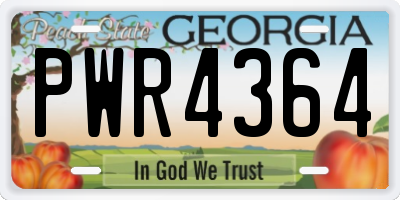 GA license plate PWR4364