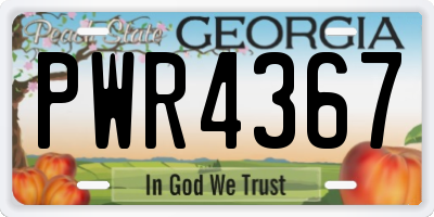 GA license plate PWR4367