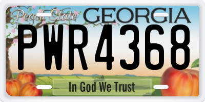 GA license plate PWR4368