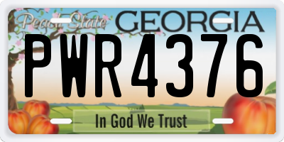 GA license plate PWR4376