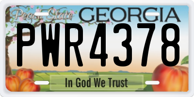 GA license plate PWR4378
