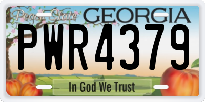 GA license plate PWR4379