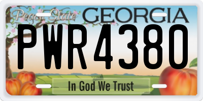GA license plate PWR4380