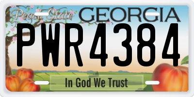 GA license plate PWR4384