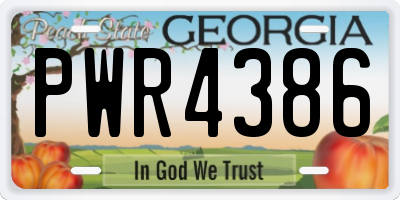 GA license plate PWR4386