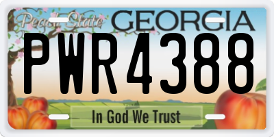 GA license plate PWR4388
