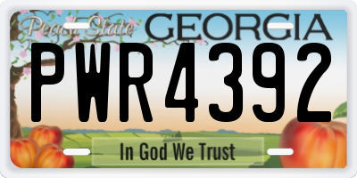 GA license plate PWR4392