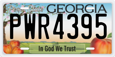GA license plate PWR4395