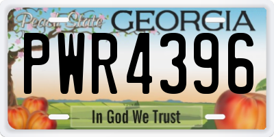 GA license plate PWR4396