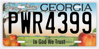 GA license plate PWR4399