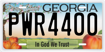 GA license plate PWR4400