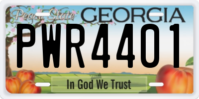 GA license plate PWR4401
