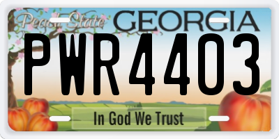 GA license plate PWR4403