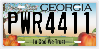 GA license plate PWR4411