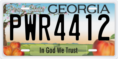 GA license plate PWR4412