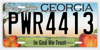 GA license plate PWR4413