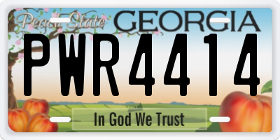 GA license plate PWR4414