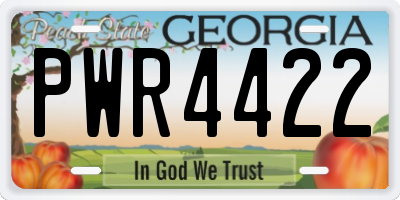 GA license plate PWR4422