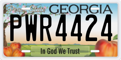 GA license plate PWR4424