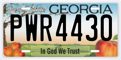 GA license plate PWR4430