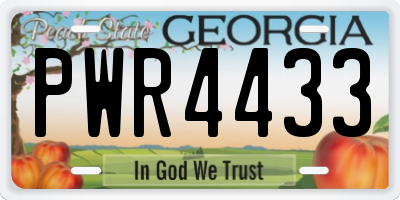 GA license plate PWR4433