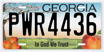 GA license plate PWR4436